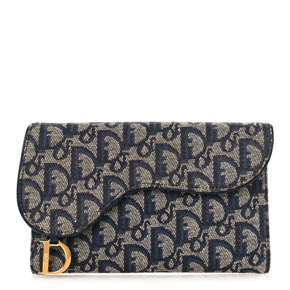 Christian Dior Monogram Saddle Large Zipped Wallet Blue 1 of 7