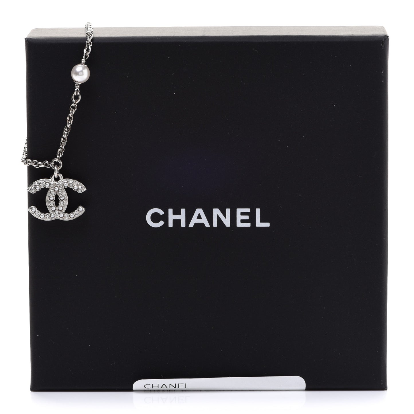 Pearl Crystal CC Bracelet Silver