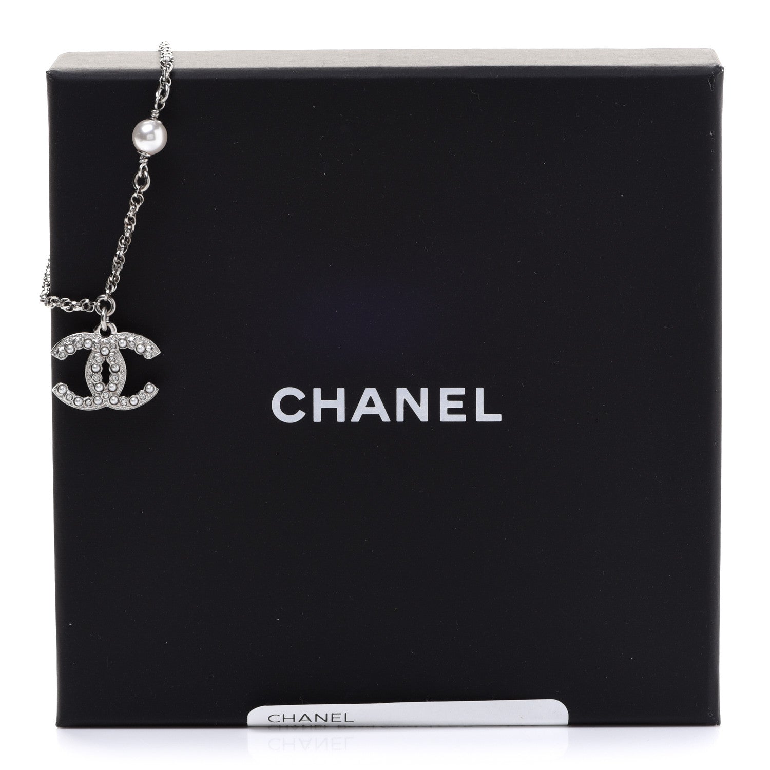 Chanel Pearl Crystal CC Bracelet Silver 6 of 6