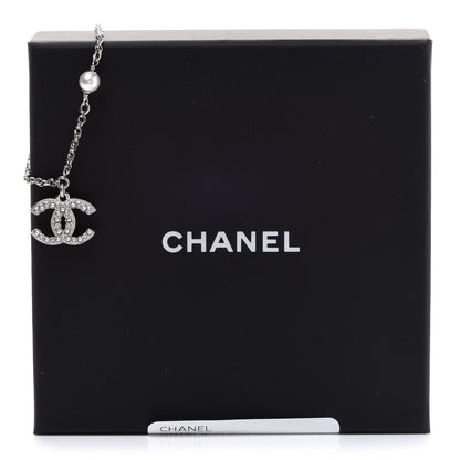 Chanel Pearl Crystal CC Bracelet Silver 6 of 6