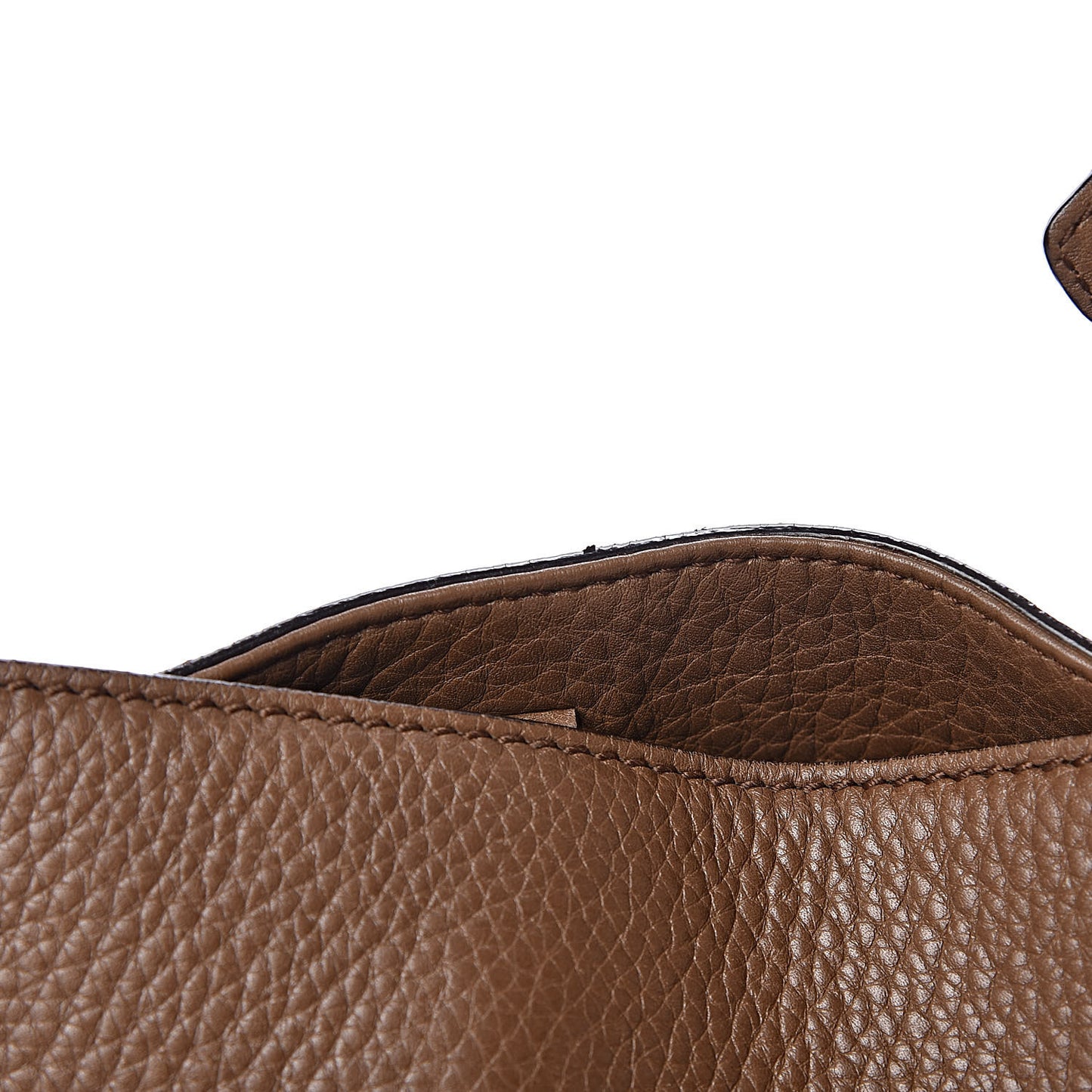 Pebbled Calfskin Medium Soho Chain Shoulder Bag Maple Brown