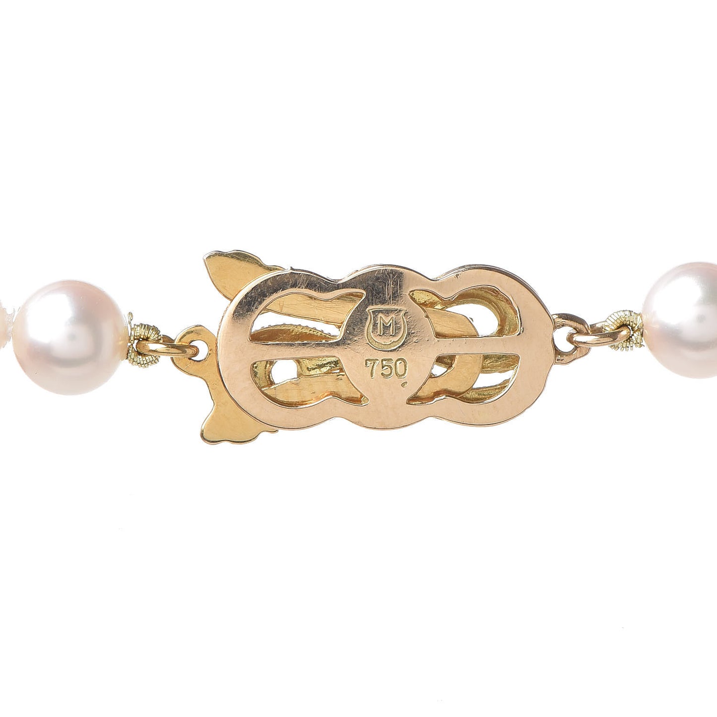 18K Yellow Gold Akoya Pearl 6mm Strand Necklace 18