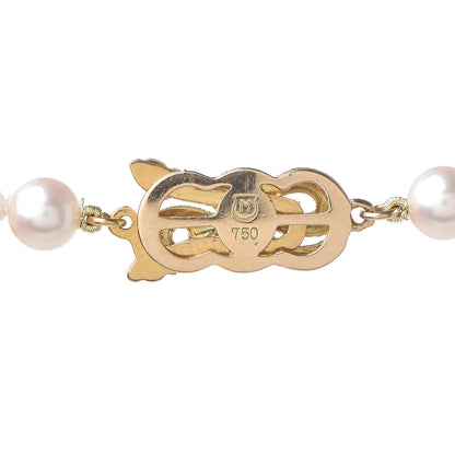 Mikimoto 18K Yellow Gold Akoya Pearl 6mm Strand Necklace 18 5 of 5