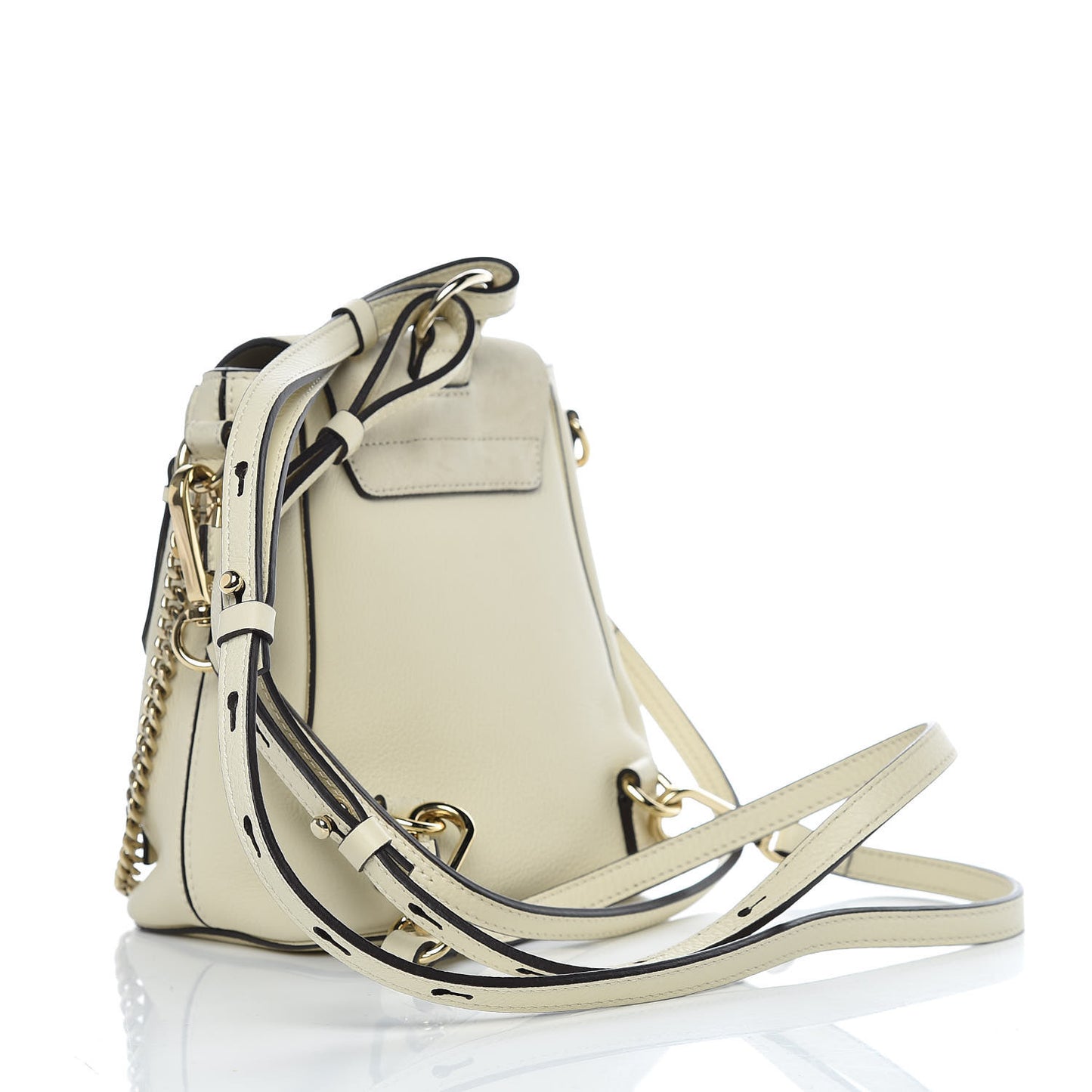 Suede Calfskin Mini Faye Backpack Off White