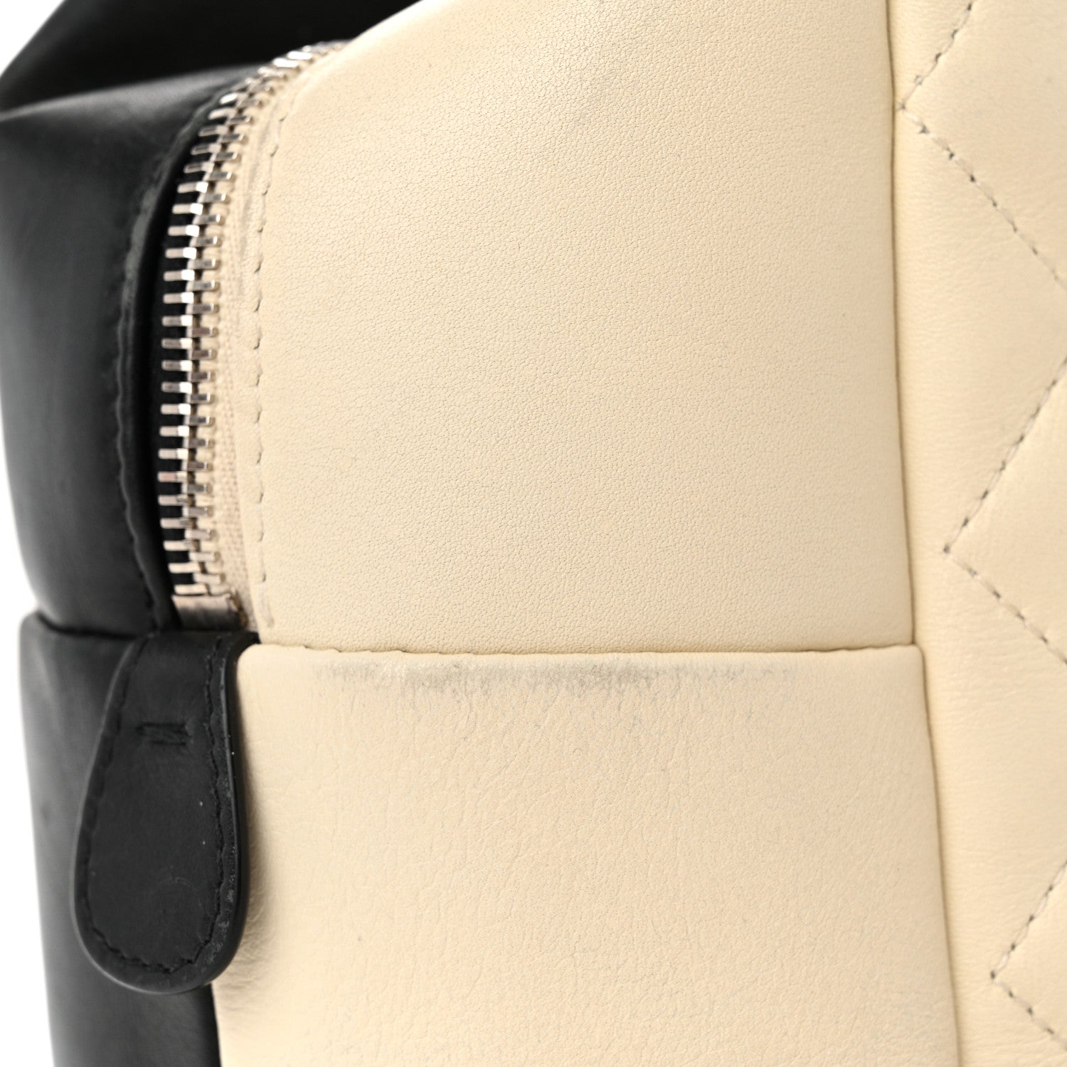 Chanel Calfskin Quilted Large Feather Weight Bowling Bag Black Ivory 14 of 21