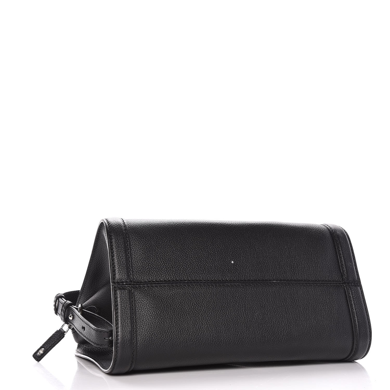 Alexander McQueen Pebbled Calfskin Small Skull Padlock Zip Around Tote Black 4 of 10