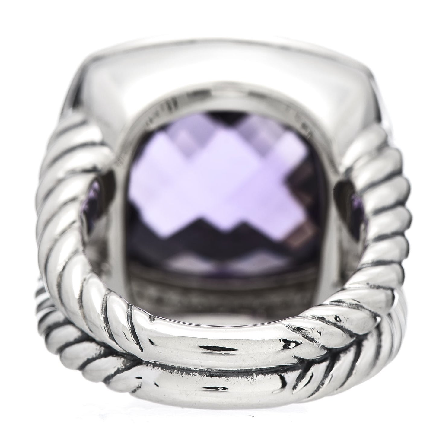 Sterling Silver Diamond Amethyst 17mm Albion Ring 54 7