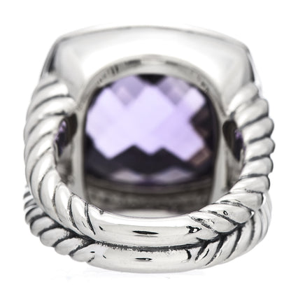David Yurman Sterling Silver Diamond Amethyst 17mm Albion Ring 54 7 4 of 5