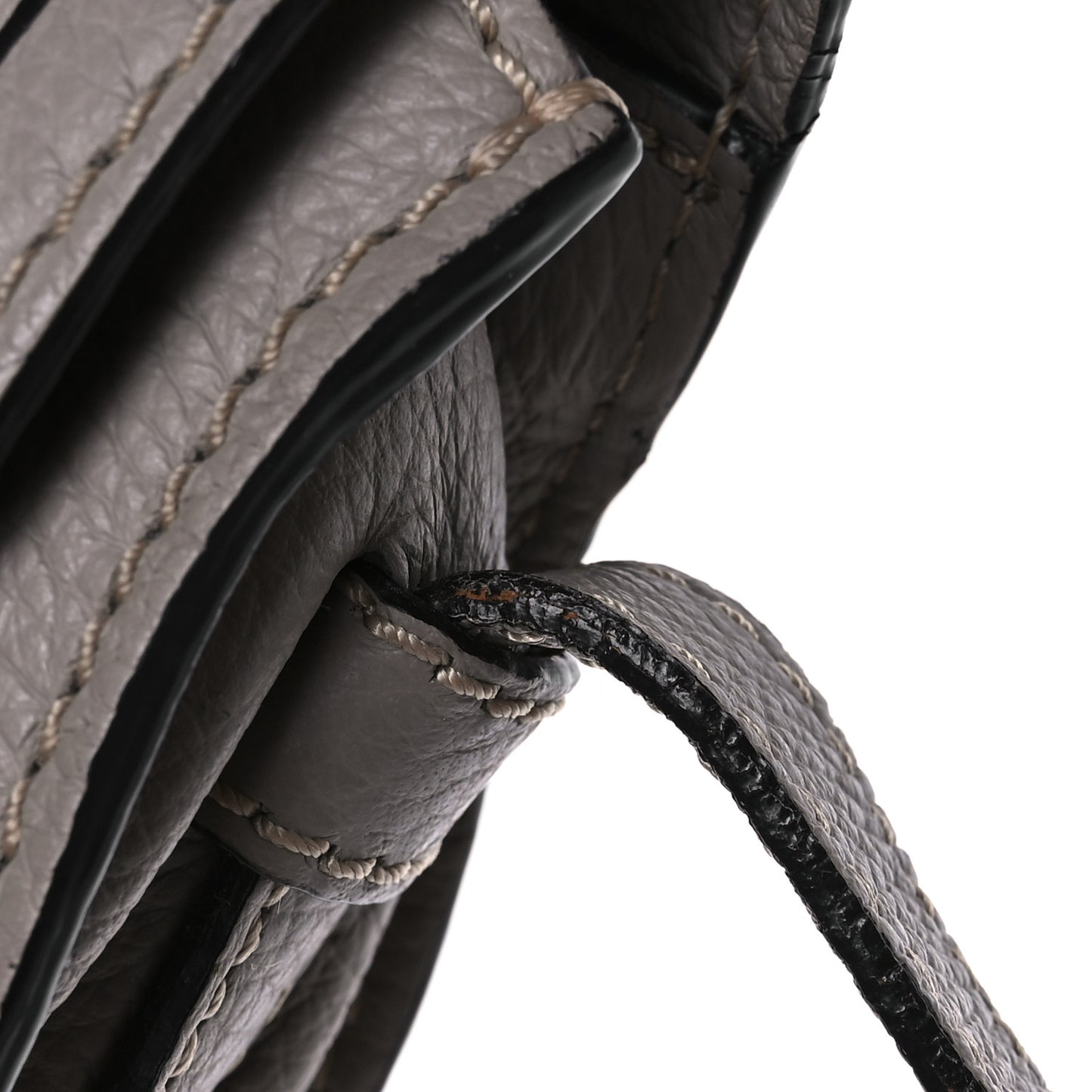 Grained Calfskin Small Marcie Saddle Bag Cashmere Grey