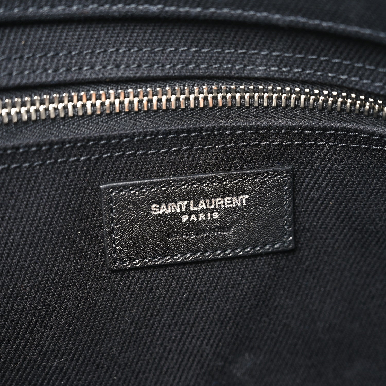 Saint Laurent Linen Calfskin Rive Gauche Tote Black 6 of 10
