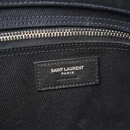 Saint Laurent Linen Calfskin Rive Gauche Tote Black 6 of 10
