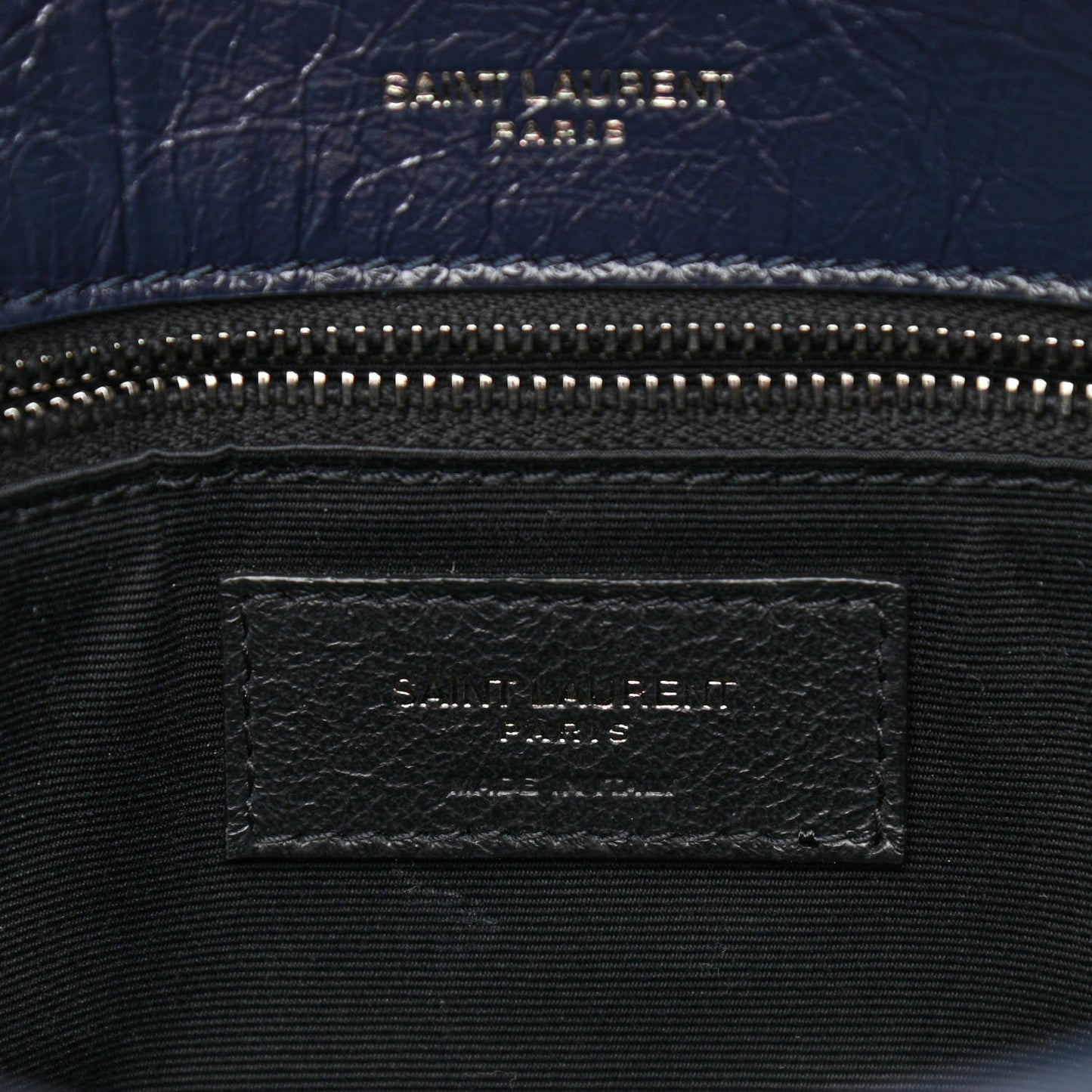 Crinkled Calfskin Matelasse Monogram Medium Niki Chain Satchel Deep Marine