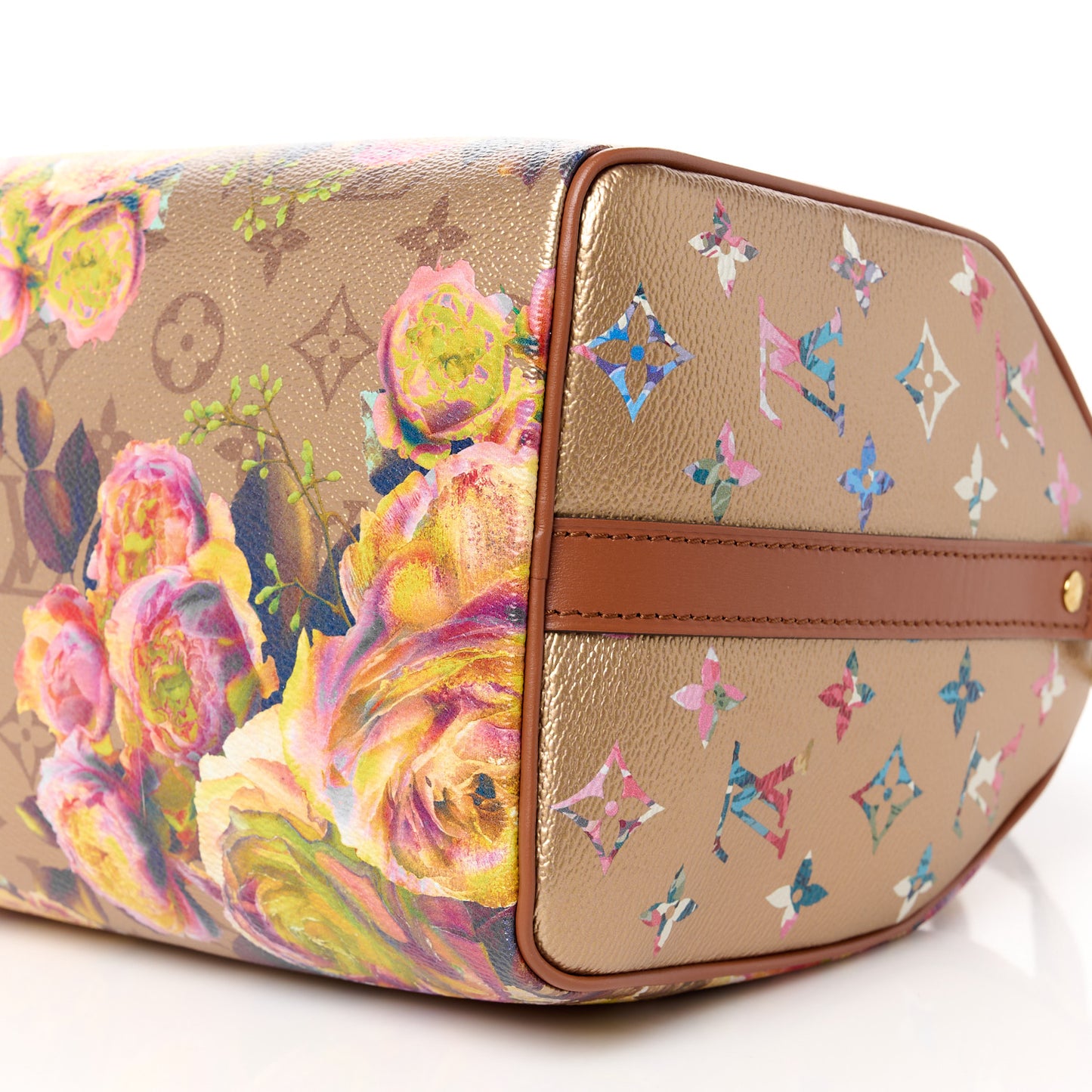 Metallic Monogram LV Garden Speedy Bandouliere 25 Gold