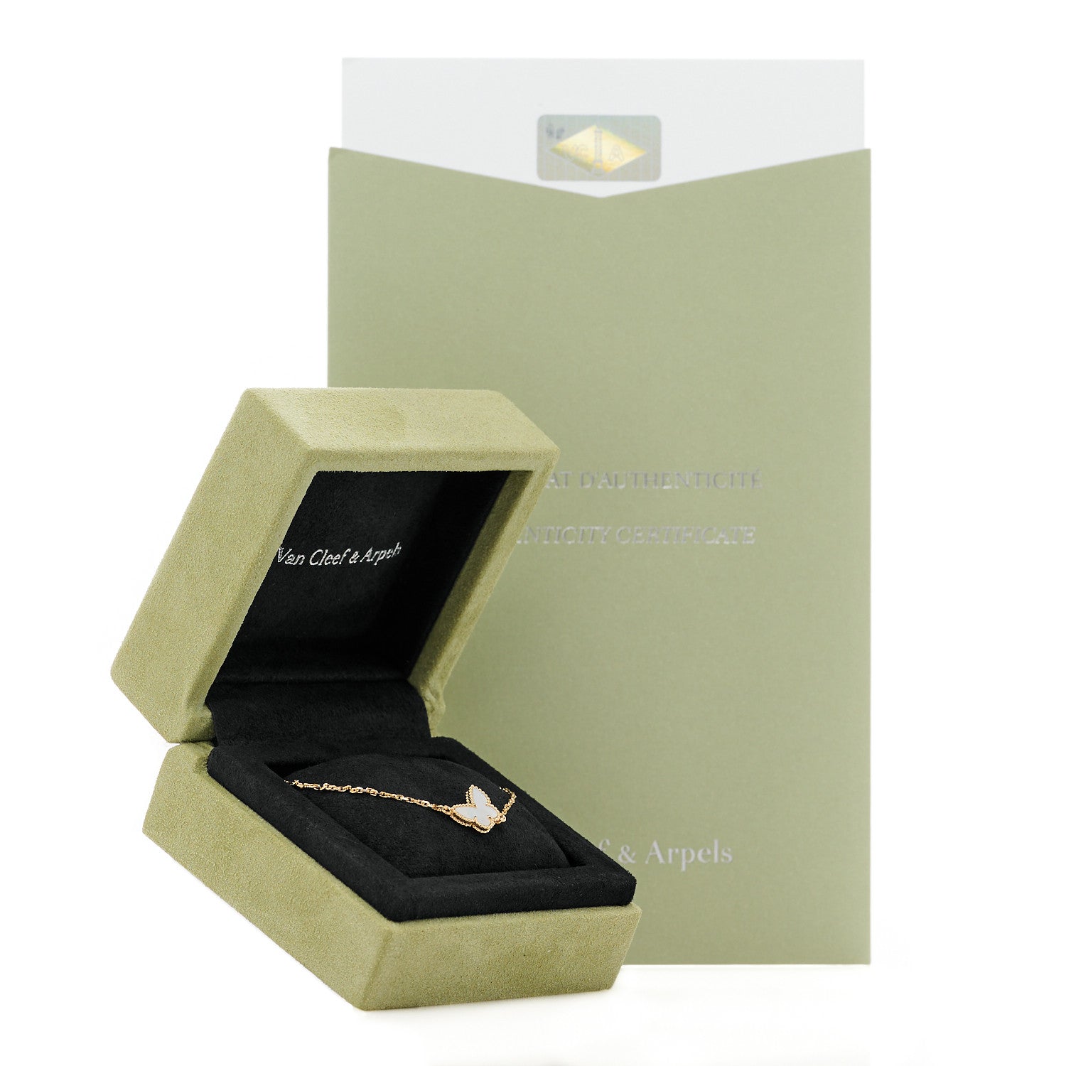 Van Cleef & Arpels 18K Yellow Gold Mother of Pearl Sweet Alhambra Butterfly Bracelet 5 of 5