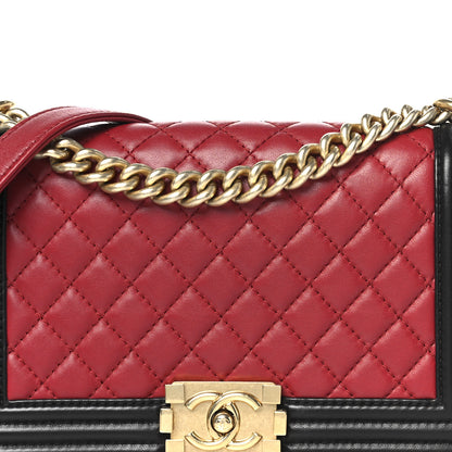 Chanel Lambskin Quilted Medium Boy Flap Dark Red Black 8 of 10