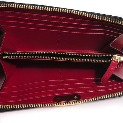 Burberry Grainy Calfskin Check Embossed Elmore Zip Around Wallet Red 6 of 9