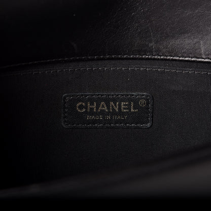 Chanel Fabric Chevron Braided Medium Boy Flap Black White 8 of 11