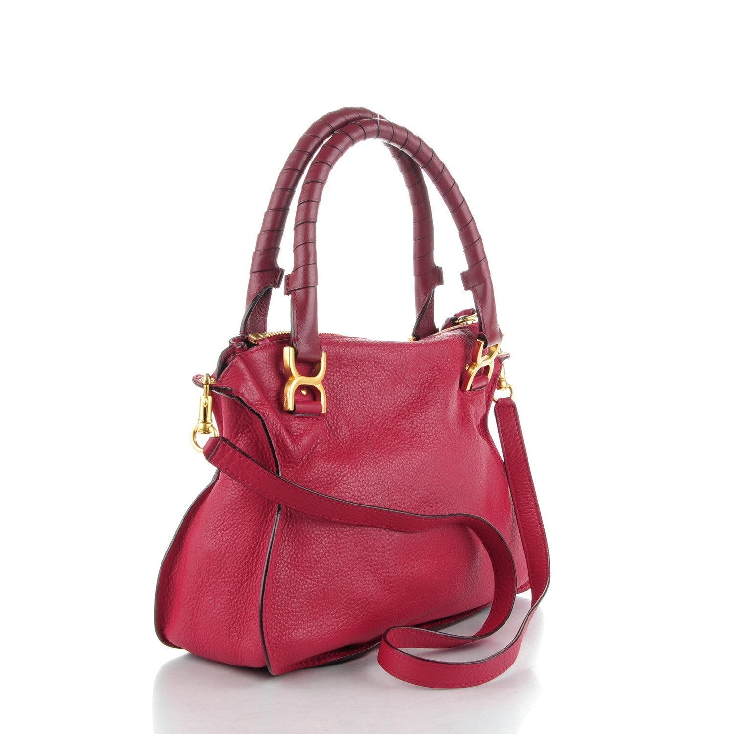 Chloe Calfskin Medium Marcie Satchel Peony Red 2 of 9