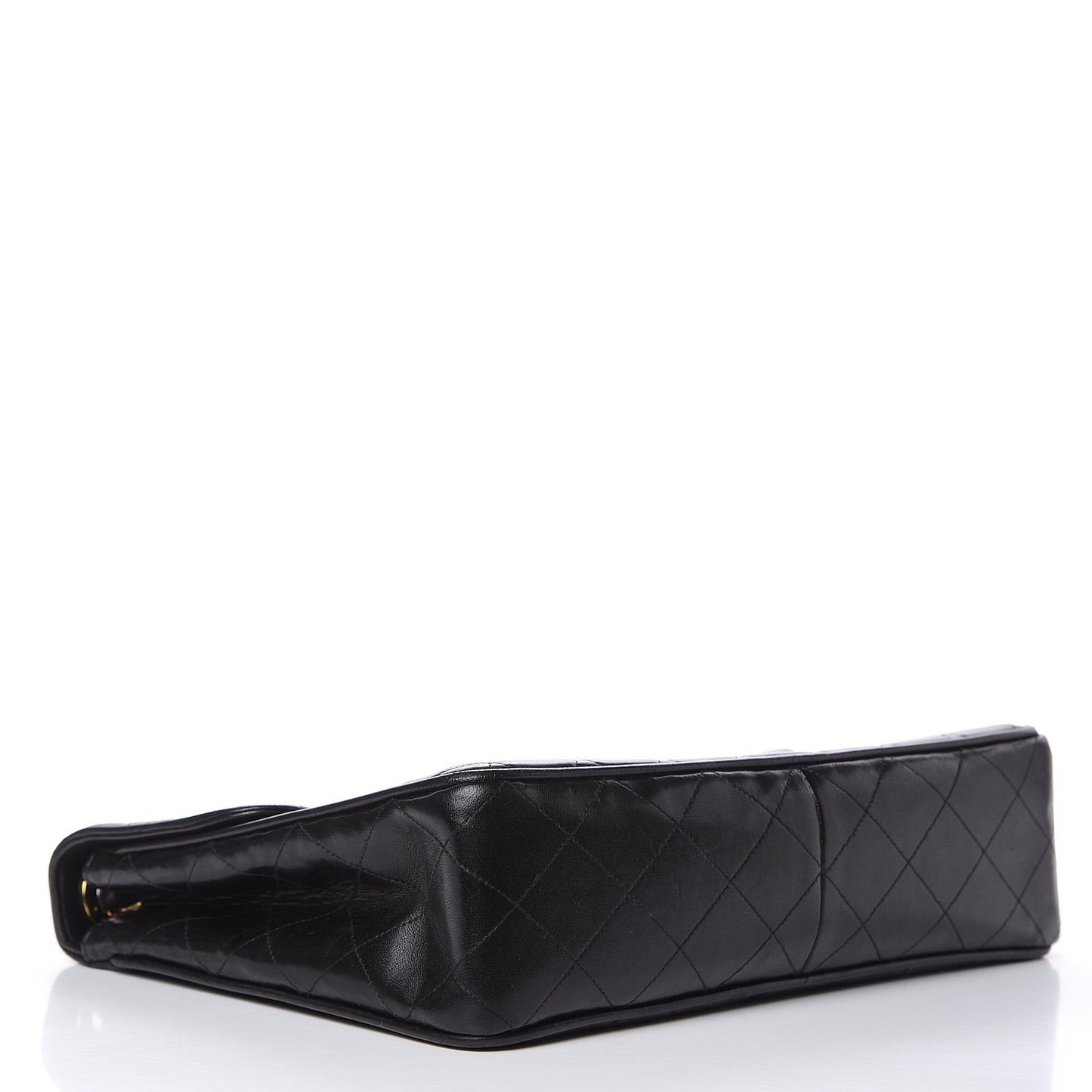 Lambskin Quilted Jumbo Single Flap Black
