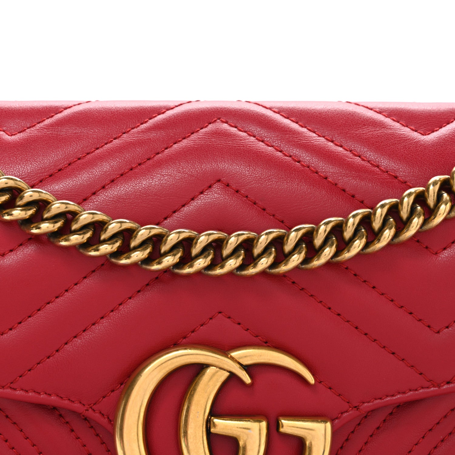 Gucci Calfskin Matelasse Small GG Marmont Shoulder Bag Hibiscus