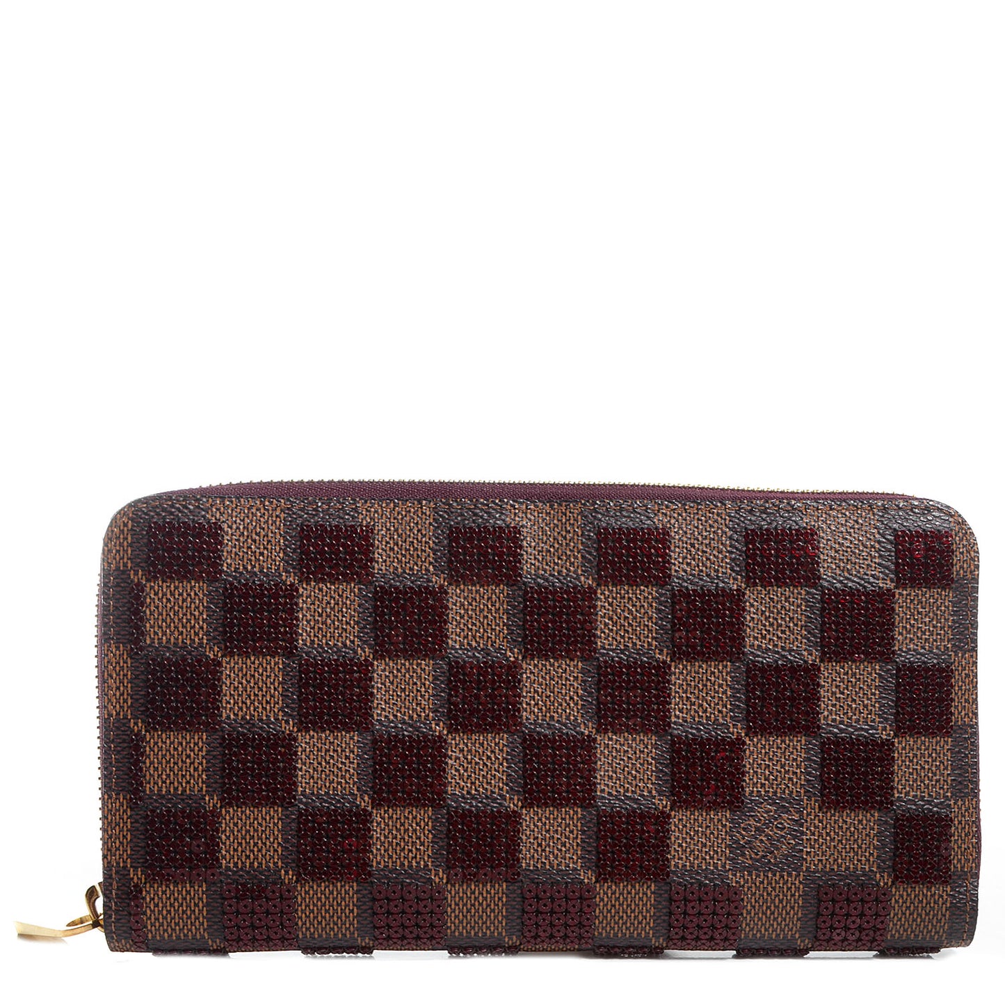 Damier Paillettes Zippy Wallet Red