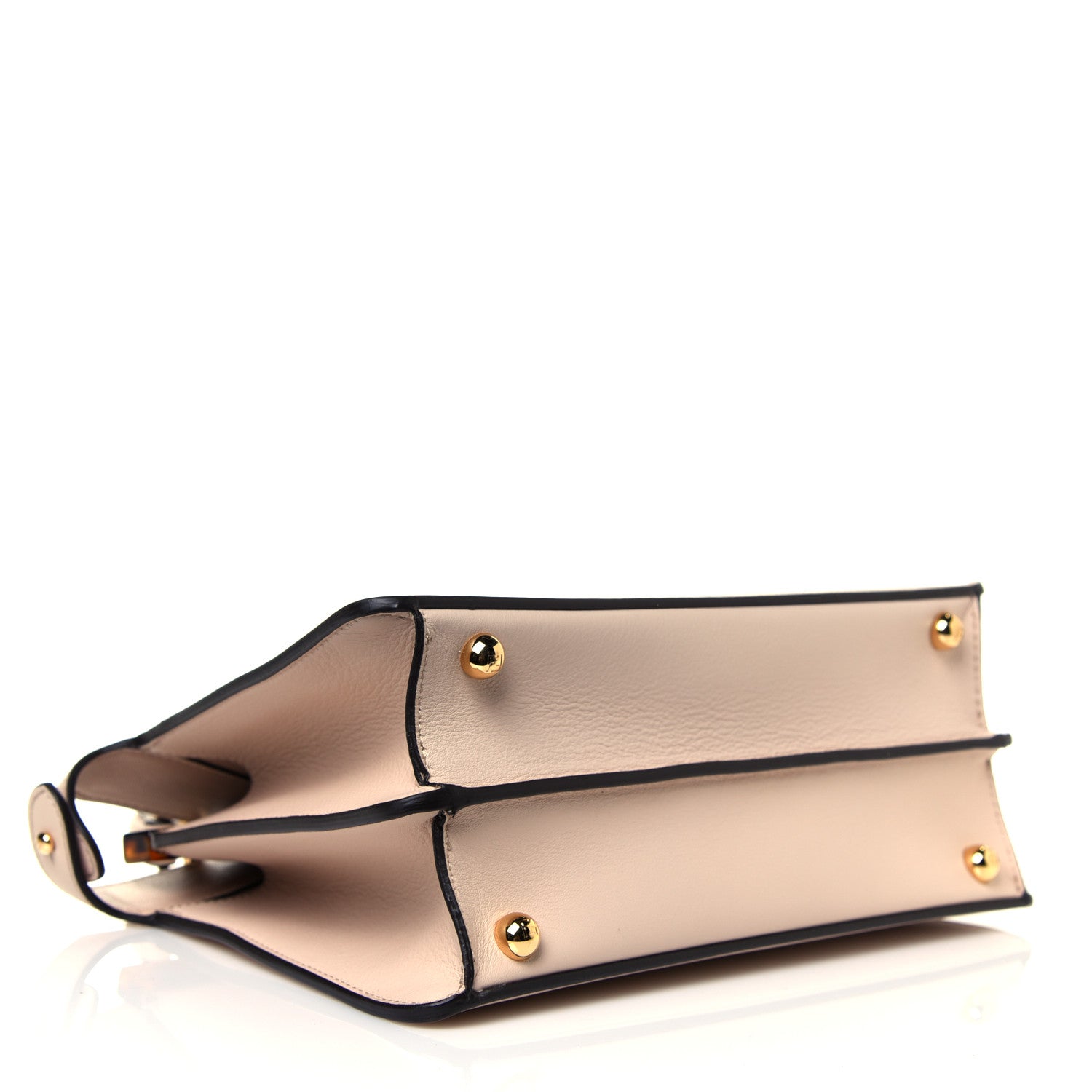 Fendi Vitello Seta Shiny Nappa Plexiglass Small Peekaboo I SEE U Satchel Poudre 3 of 4