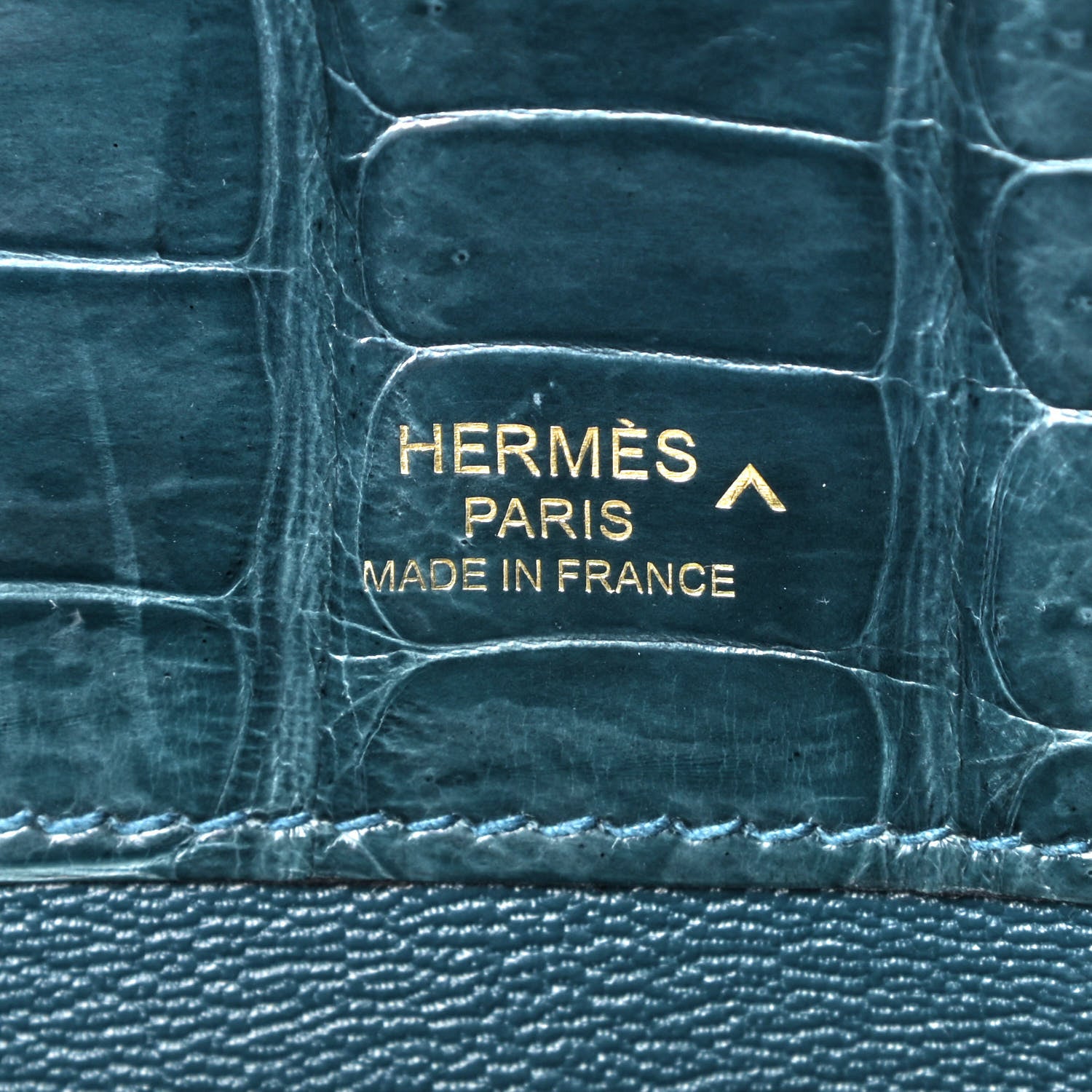 Hermes Shiny Porosus Crocodile Kelly Cut Pochette Colvert 17 of 23
