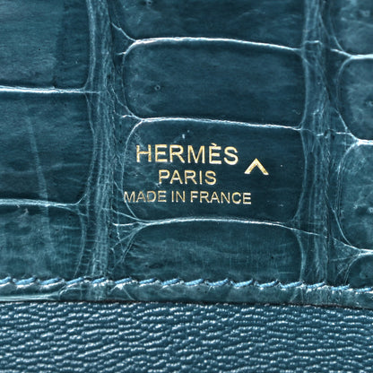 Hermes Shiny Porosus Crocodile Kelly Cut Pochette Colvert 17 of 23