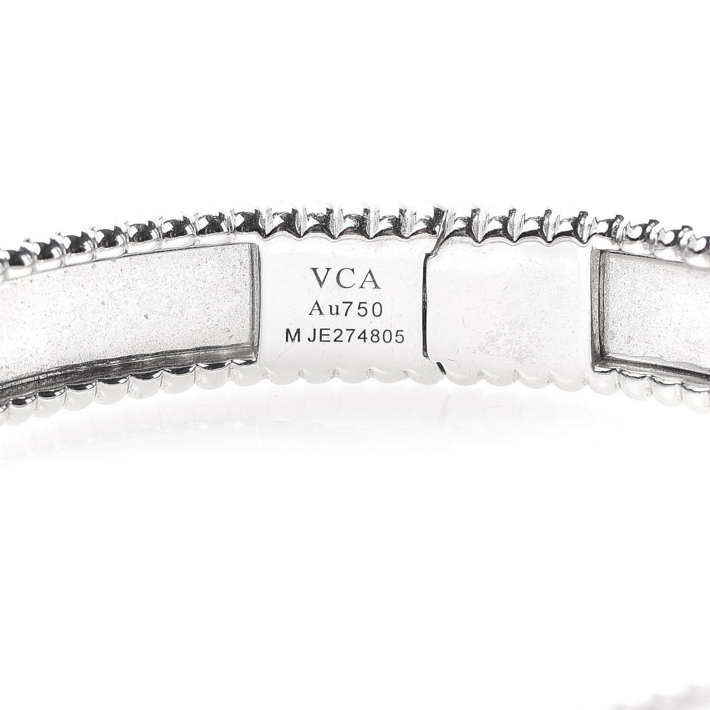 18K White Gold Perlee Signature Bangle Bracelet M