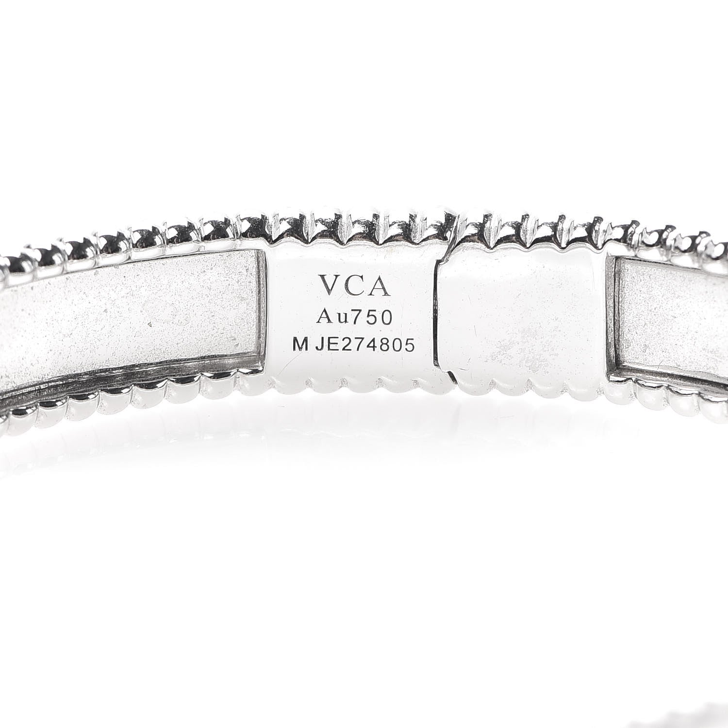 Van Cleef & Arpels 18K White Gold Perlee Signature Bangle Bracelet M 4 of 6