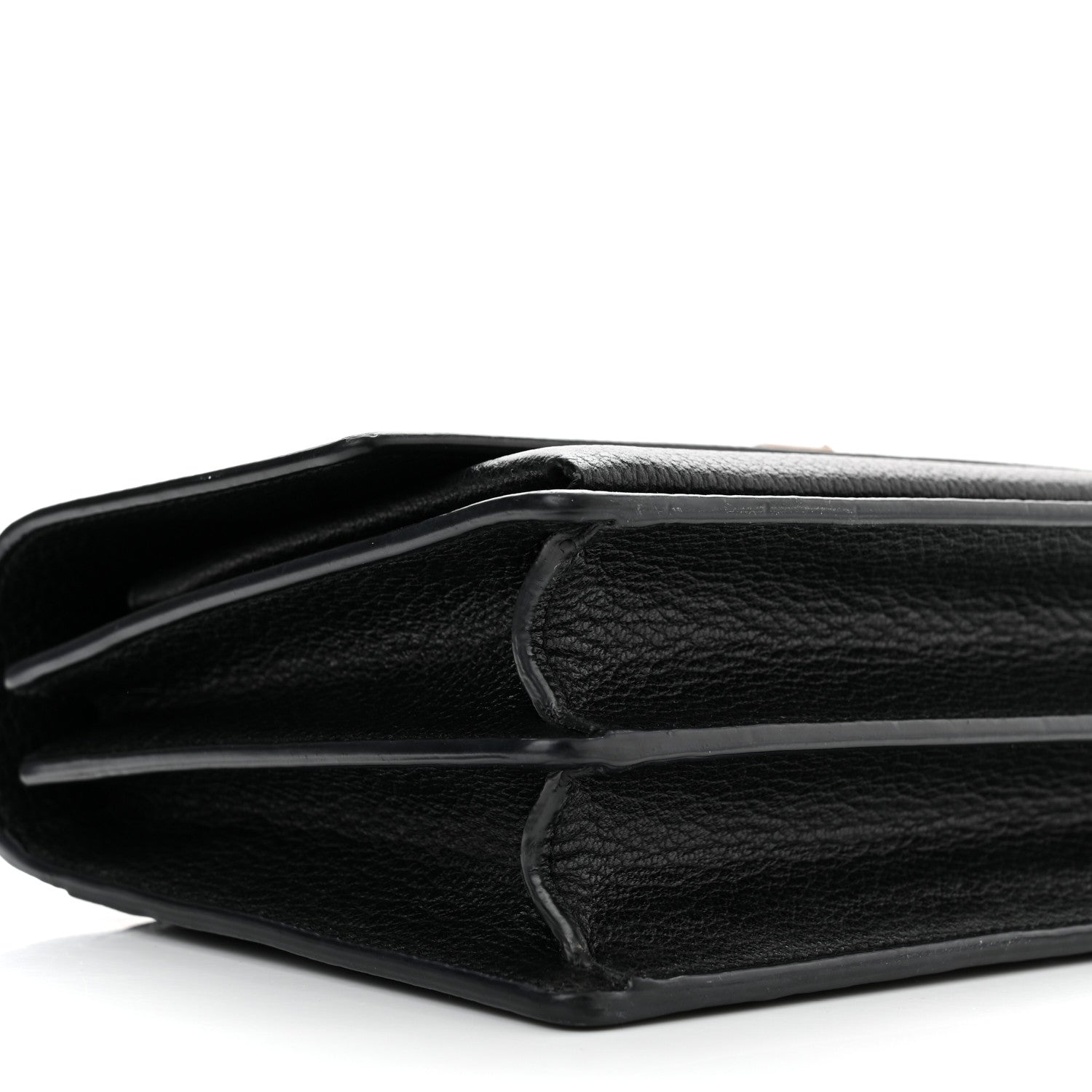 Saint Laurent Grained Calfskin Medium Monogram Sunset Satchel Black 8 of 9