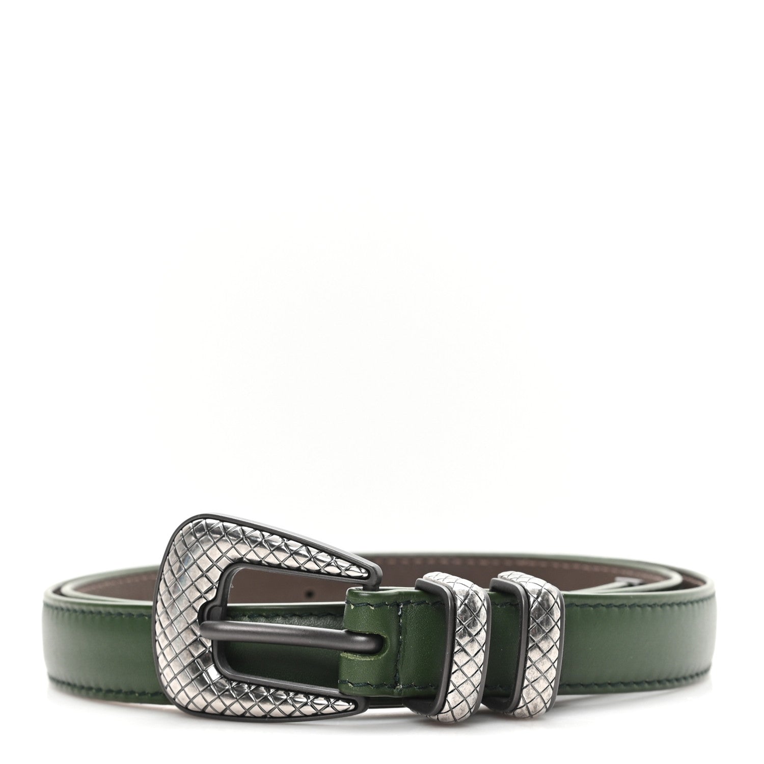 Bottega Veneta Nappa Western Belt 90 36 Dark Green 1 of 4