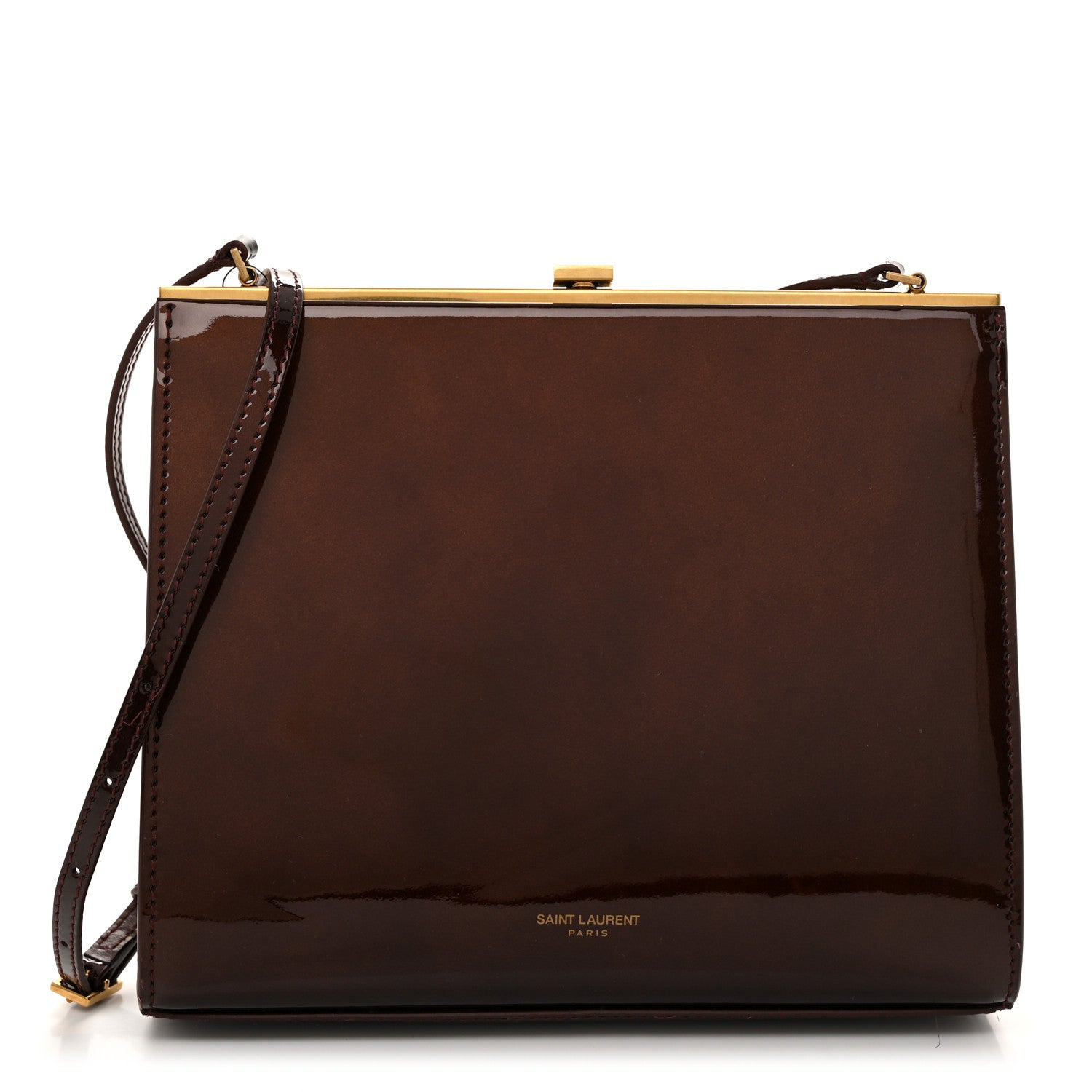 Saint Laurent Patent Calfskin Small Le Anne-Marie Shoulder Bag Strong Espresso 1 of 10