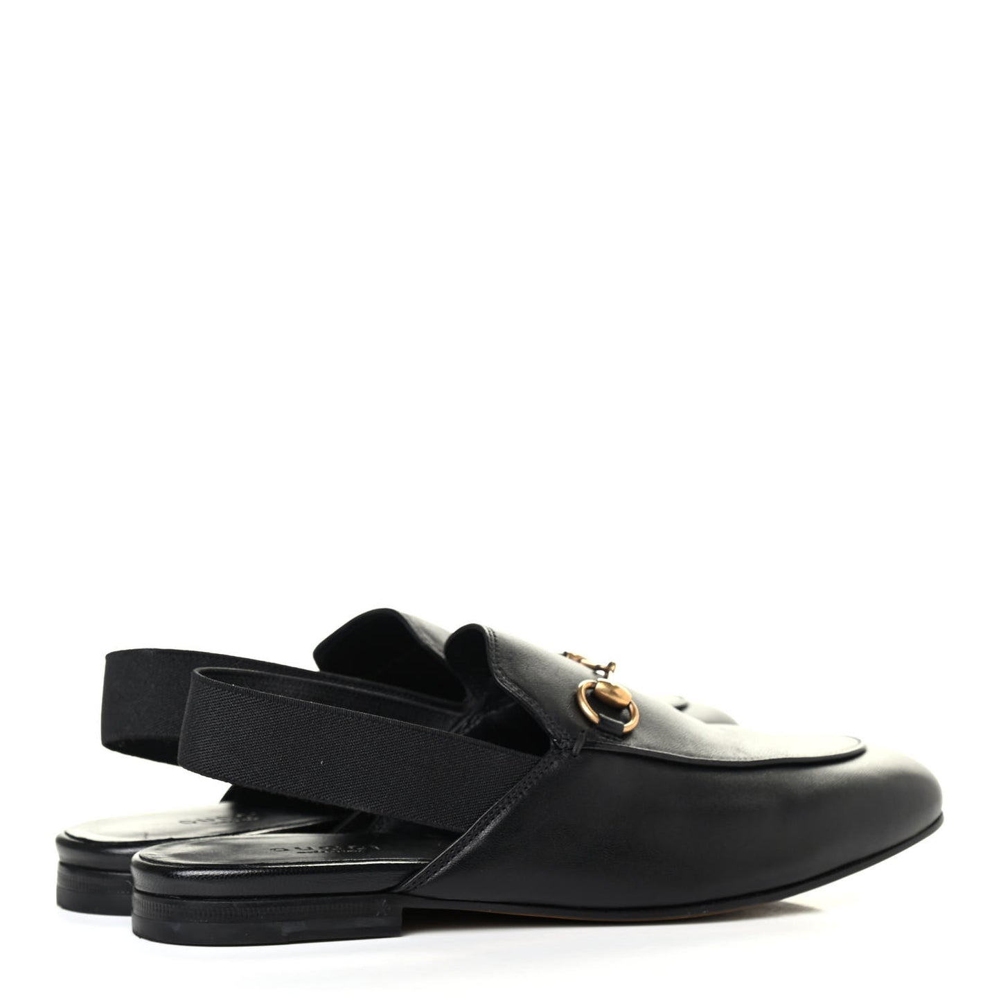 Lambskin Horsebit Slingback Slippers 35.5 Black