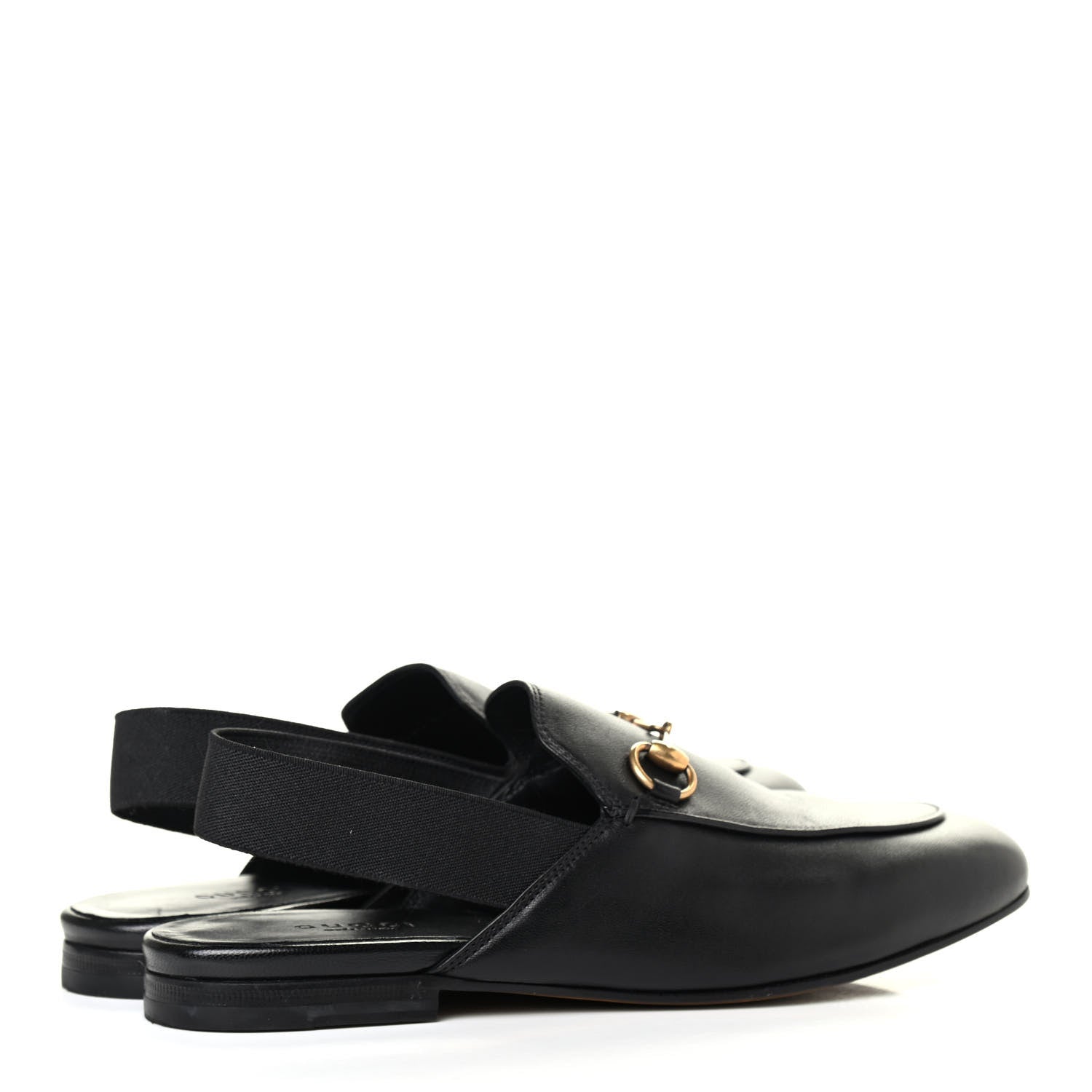 Gucci Lambskin Horsebit Slingback Slippers 35.5 Black 3 of 4