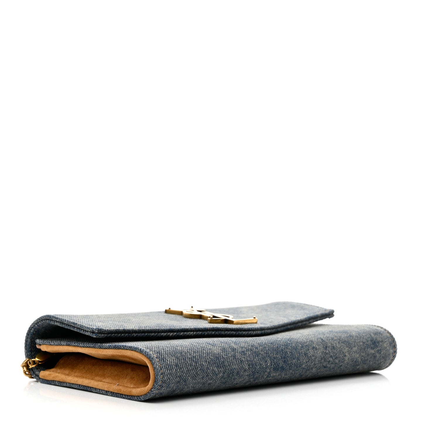 Denim Monogram Chain Wallet Rodeo Blue Cinnamon