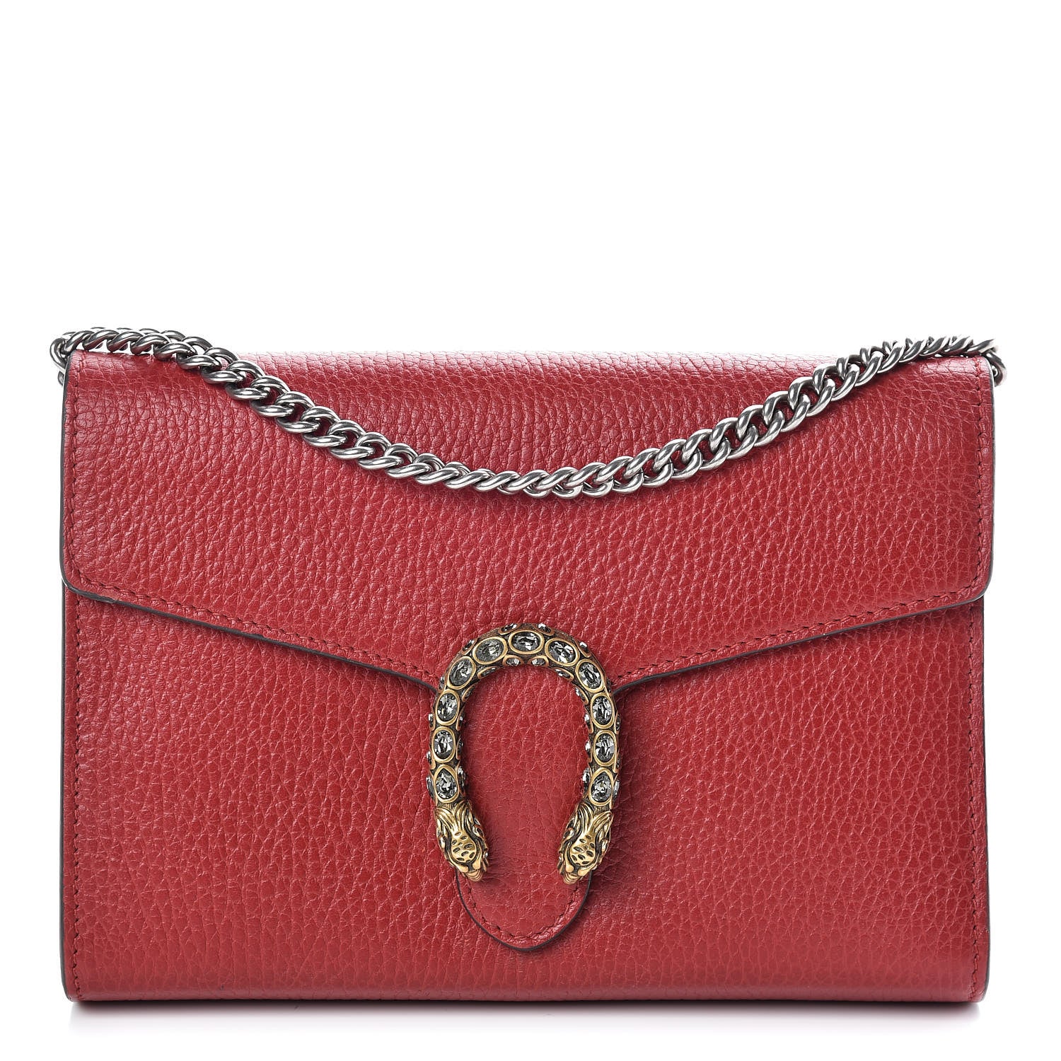 Gucci Calfskin Mini Dionysus Chain Wallet Hibiscus Red 1 of 9