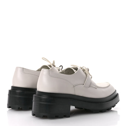 Hermes Glossed Calfskin First Derby 37.5 Beige Glaise 5 of 11