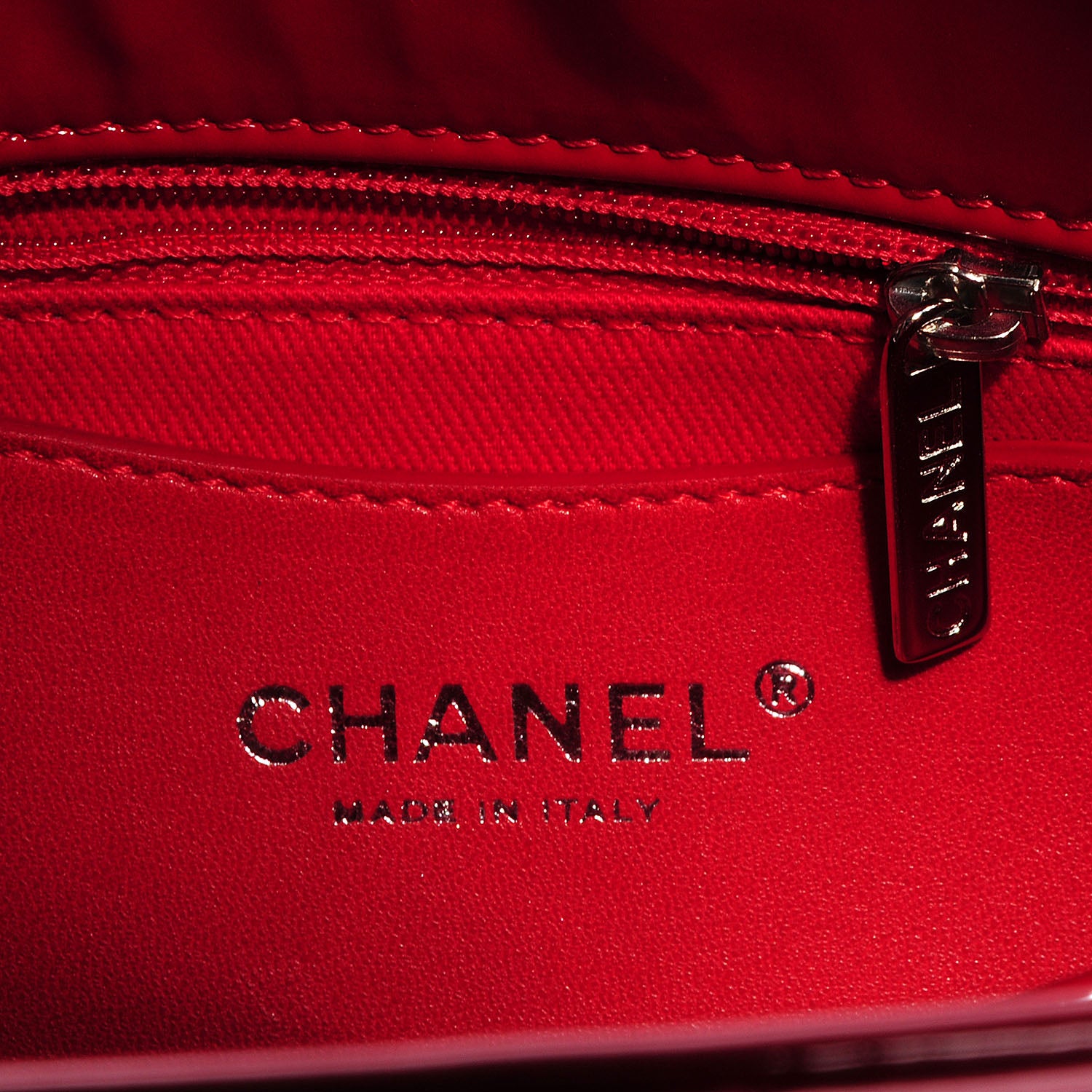 Chanel Patent Quilted Small Just Mademoiselle Red 6 of 10