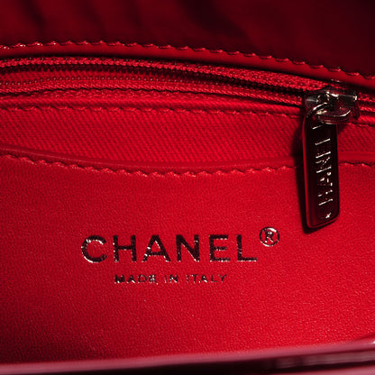Chanel Patent Quilted Small Just Mademoiselle Red 6 of 10