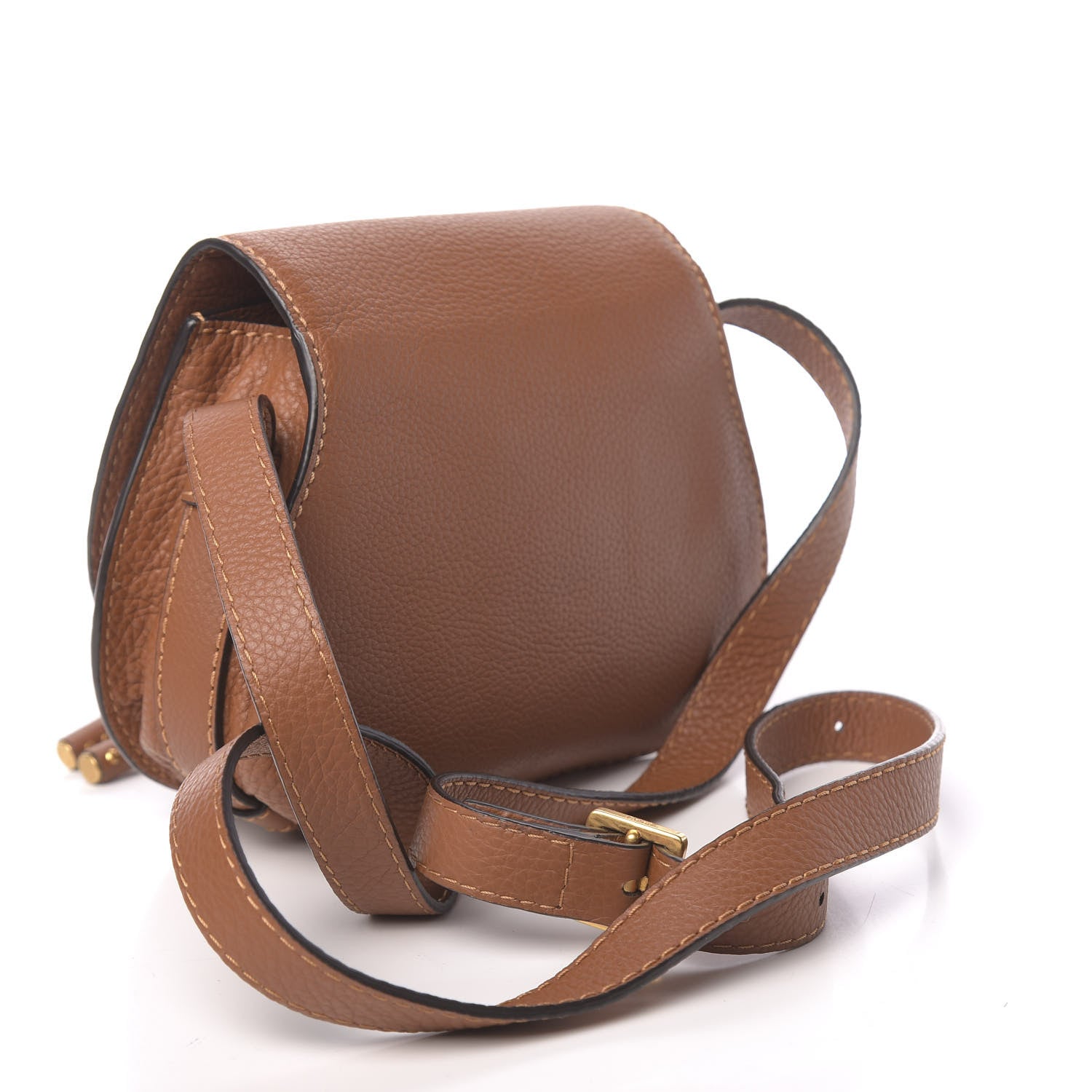 Chloe Calfskin Mini Marcie Round Crossbody Bag Tan 3 of 9