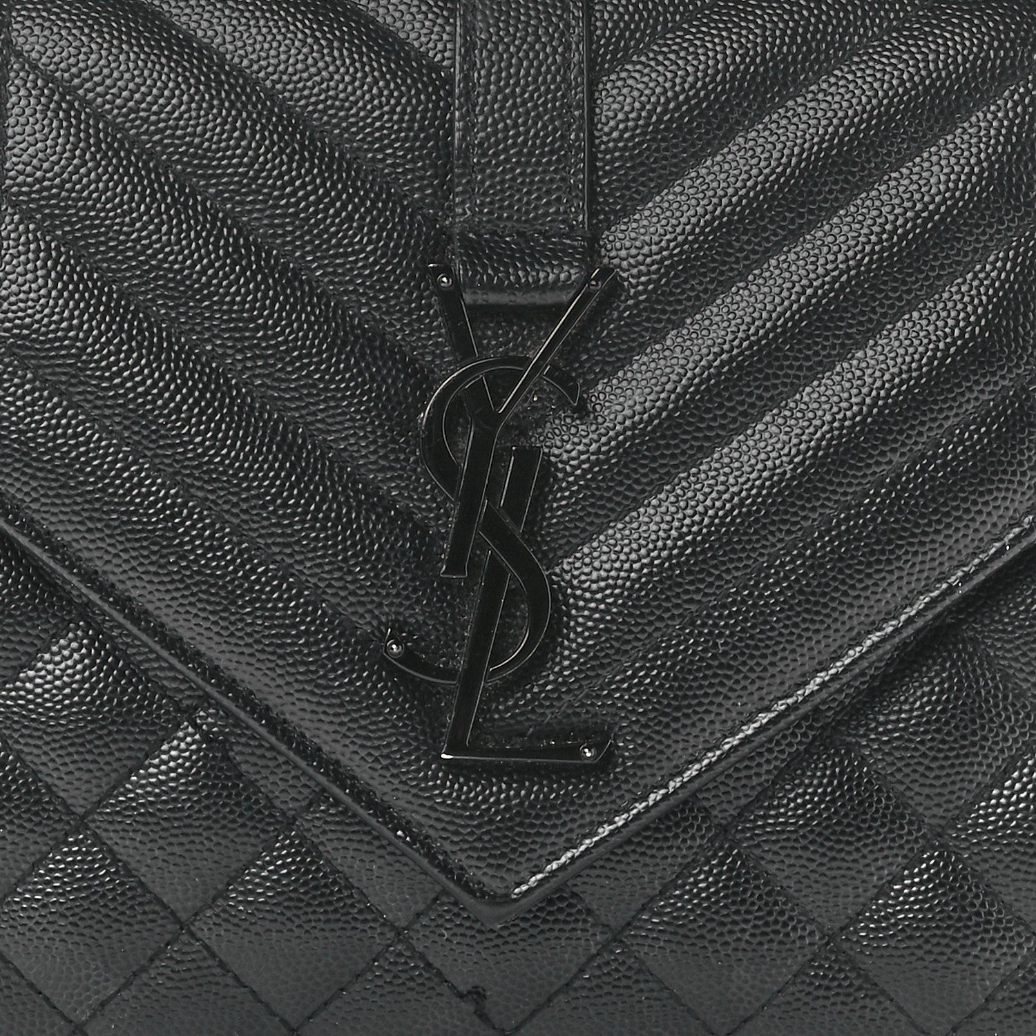 Saint Laurent Grain De Poudre Textured Mixed Matelasse Triquilt Medium Monogram Monochrome Satchel Black 9 of 12