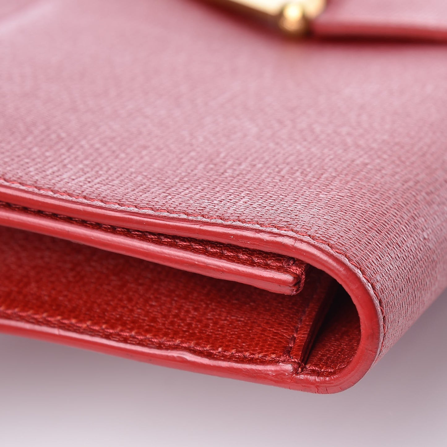 Textured Calfskin Classic Y Ligne Clutch Red