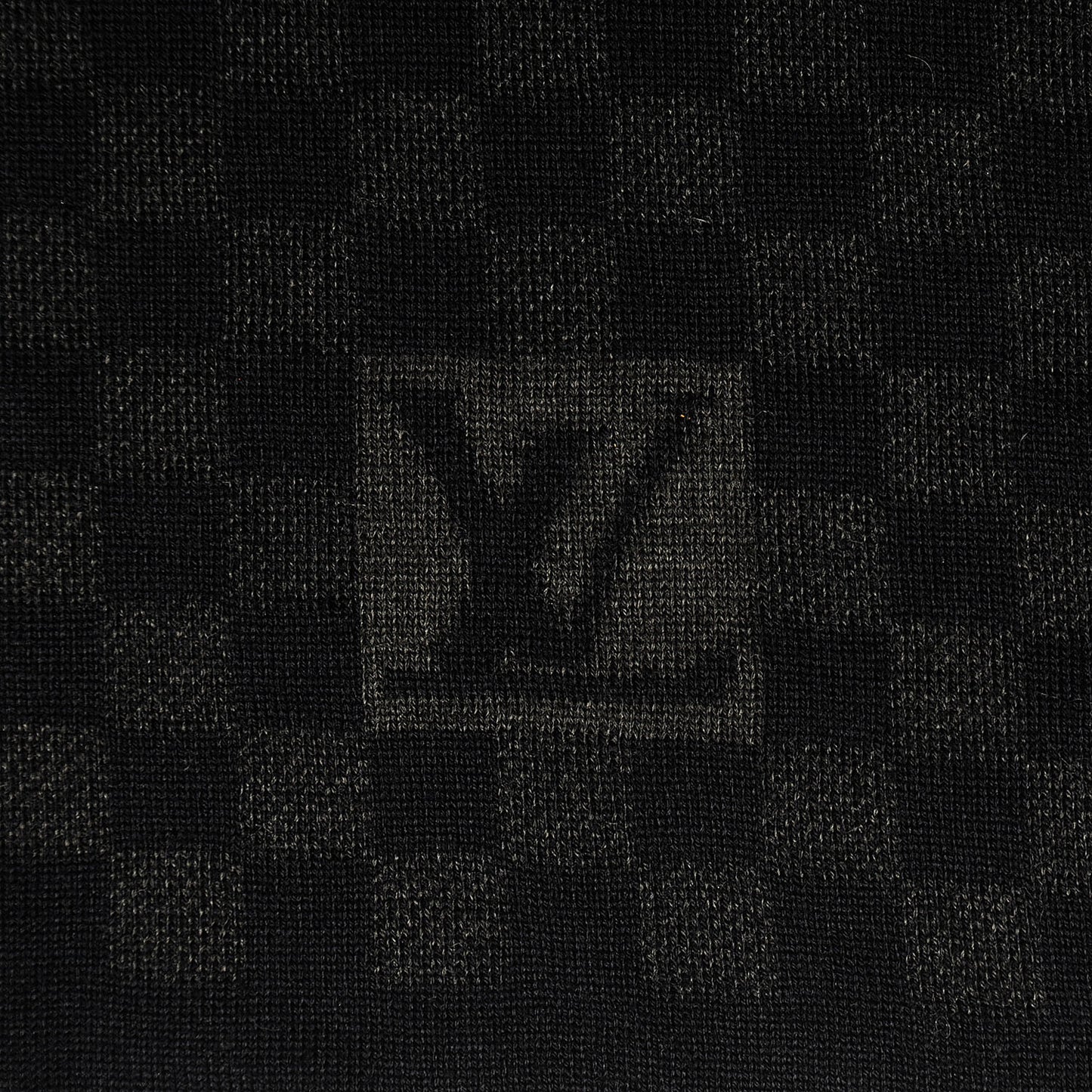 Wool Petit Damier Graphite Scarf Black