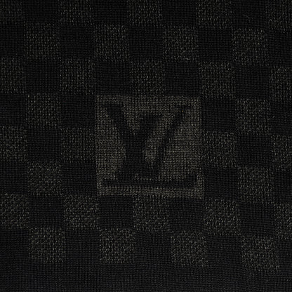 Louis Vuitton Wool Petit Damier Graphite Scarf Black 3 of 4