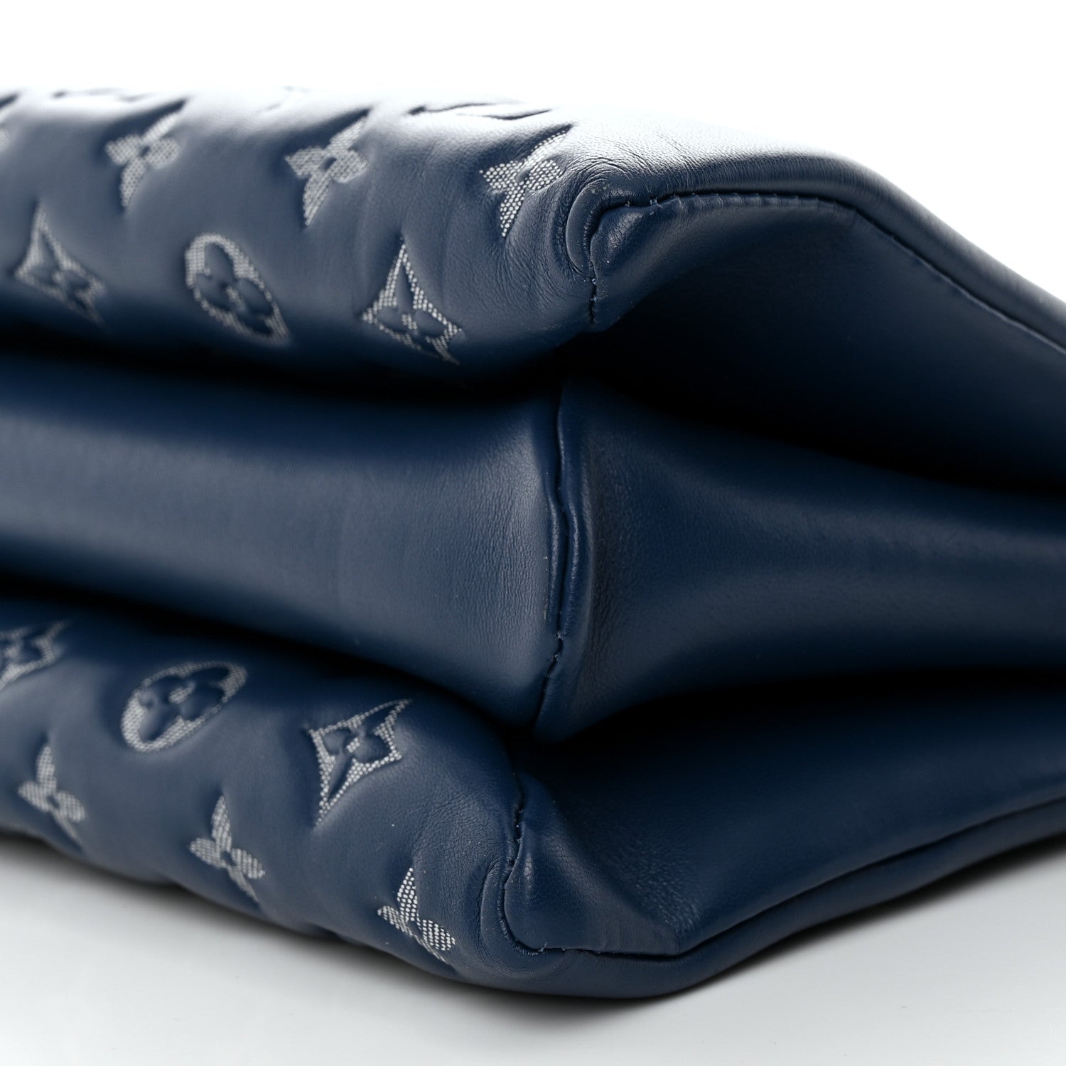Louis Vuitton Lambskin Embossed Monogram Coussin PM Denim Blue 9 of 10