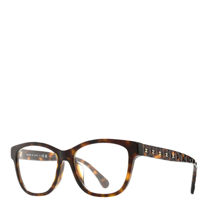 Chanel Acetate Quilted CC Eyeglasses 3443-A Havana 1 of 7