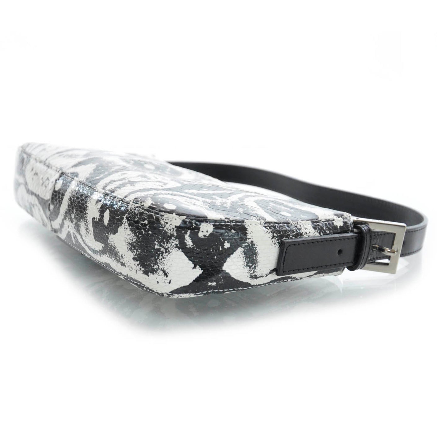 Snakeskin Baguette Black White
