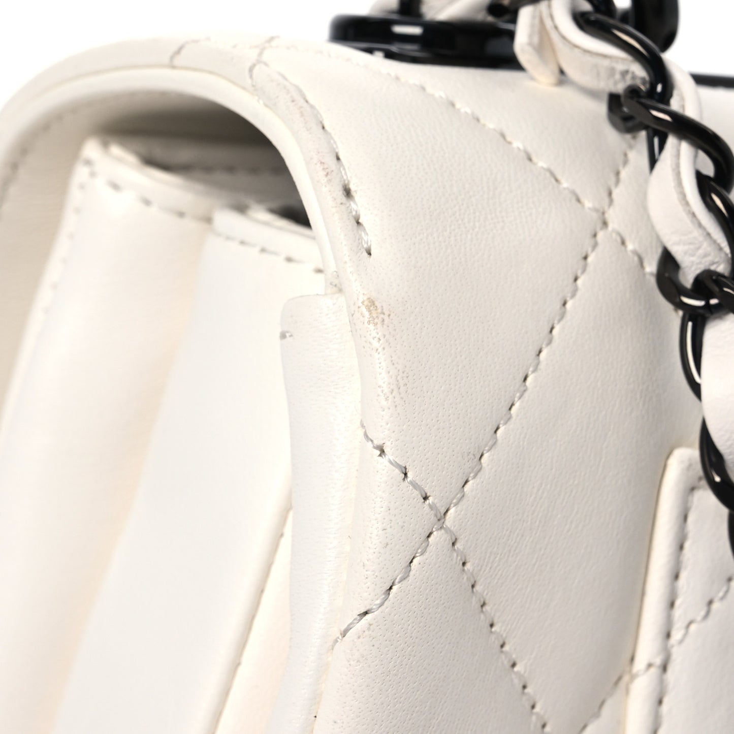 Lambskin Quilted Small Trendy CC Dual Handle Flap Bag White