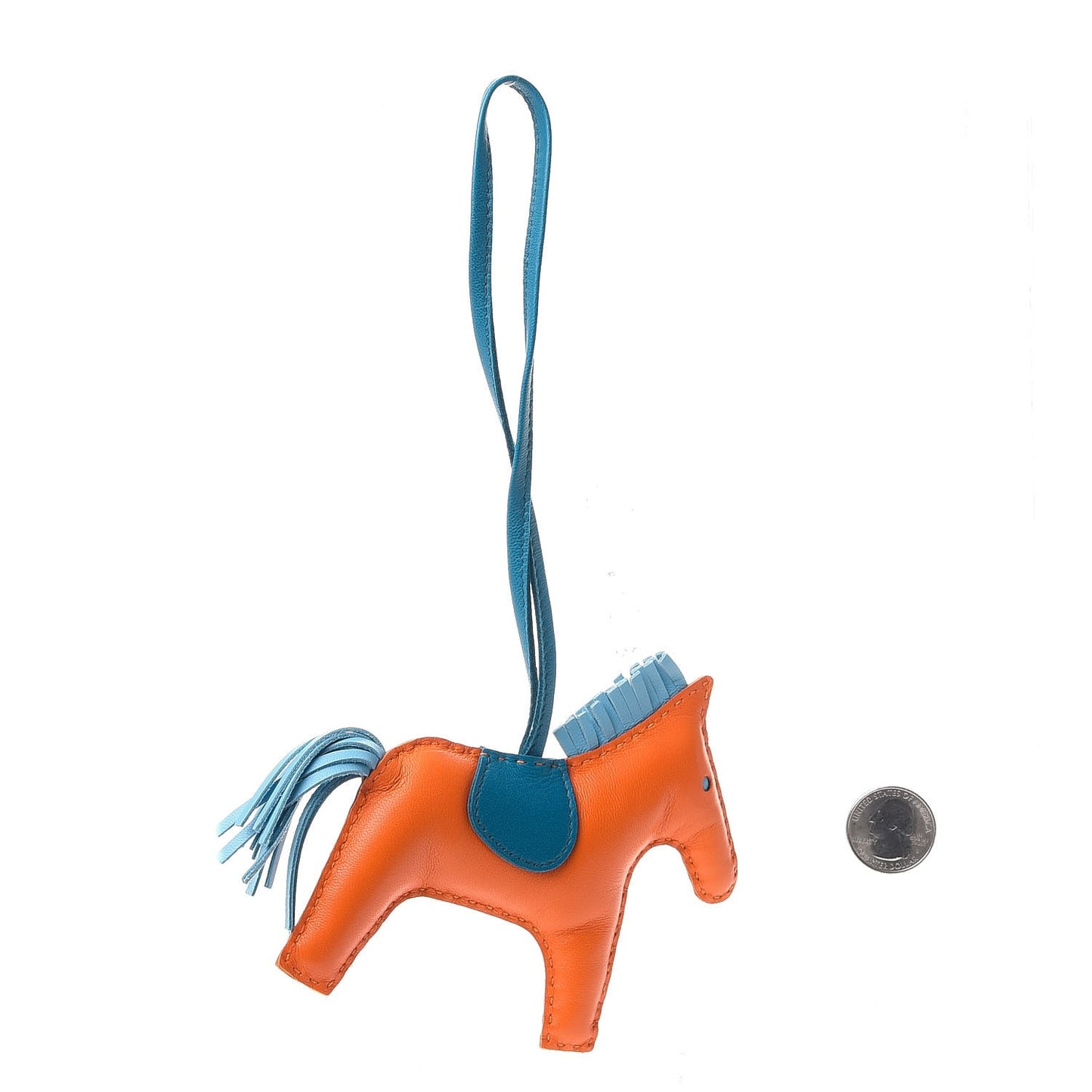 Milo Lambskin Grigri Rodeo Horse Bag Charm MM Feu Celeste Bleu Izmir